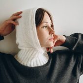 Handmade Angora Knitted Hood: Chunky Winter Neck Warmer