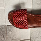 Handwoven Leather Moroccan Sandals For Women – Terracotta Braided Slide Flats – Artisan Summer Shoes 37 To 42 – Handmade Real Leather Slides
