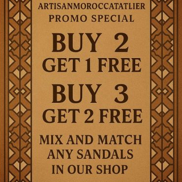 Handmade Moroccan Brown Leather Sandals – Toe Loop Cross Strap Slides Women